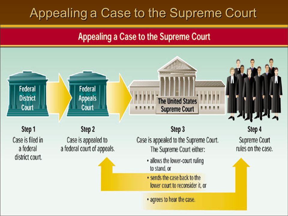 Appealing a case on sale to the supreme court